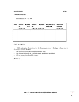 Ec 261 ec 1 lab manual | PDF