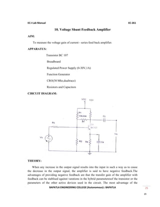 Ec 261 ec 1 lab manual | PDF