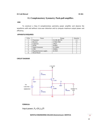 Ec 261 ec 1 lab manual | PDF