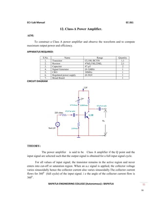 Ec 261 ec 1 lab manual | PDF