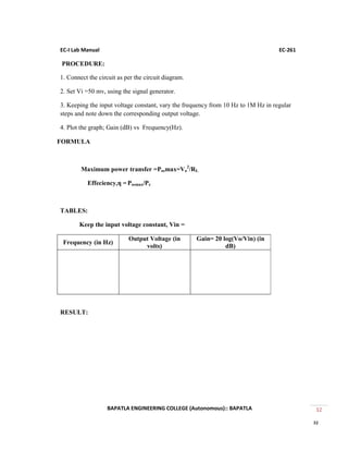 Ec 261 ec 1 lab manual | PDF