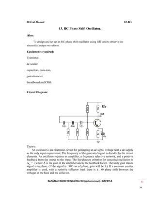Ec 261 ec 1 lab manual | PDF