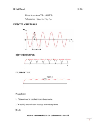 Ec 261 ec 1 lab manual | PDF