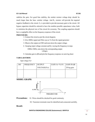 Ec 261 ec 1 lab manual | PDF
