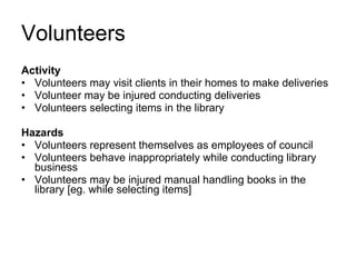 Identifying & managing risks in home library service | PPT