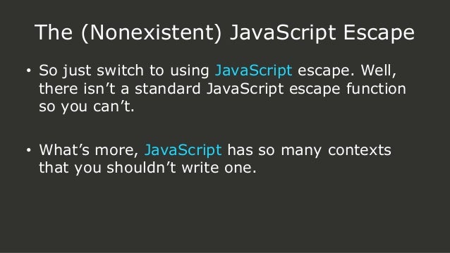 escape javascript