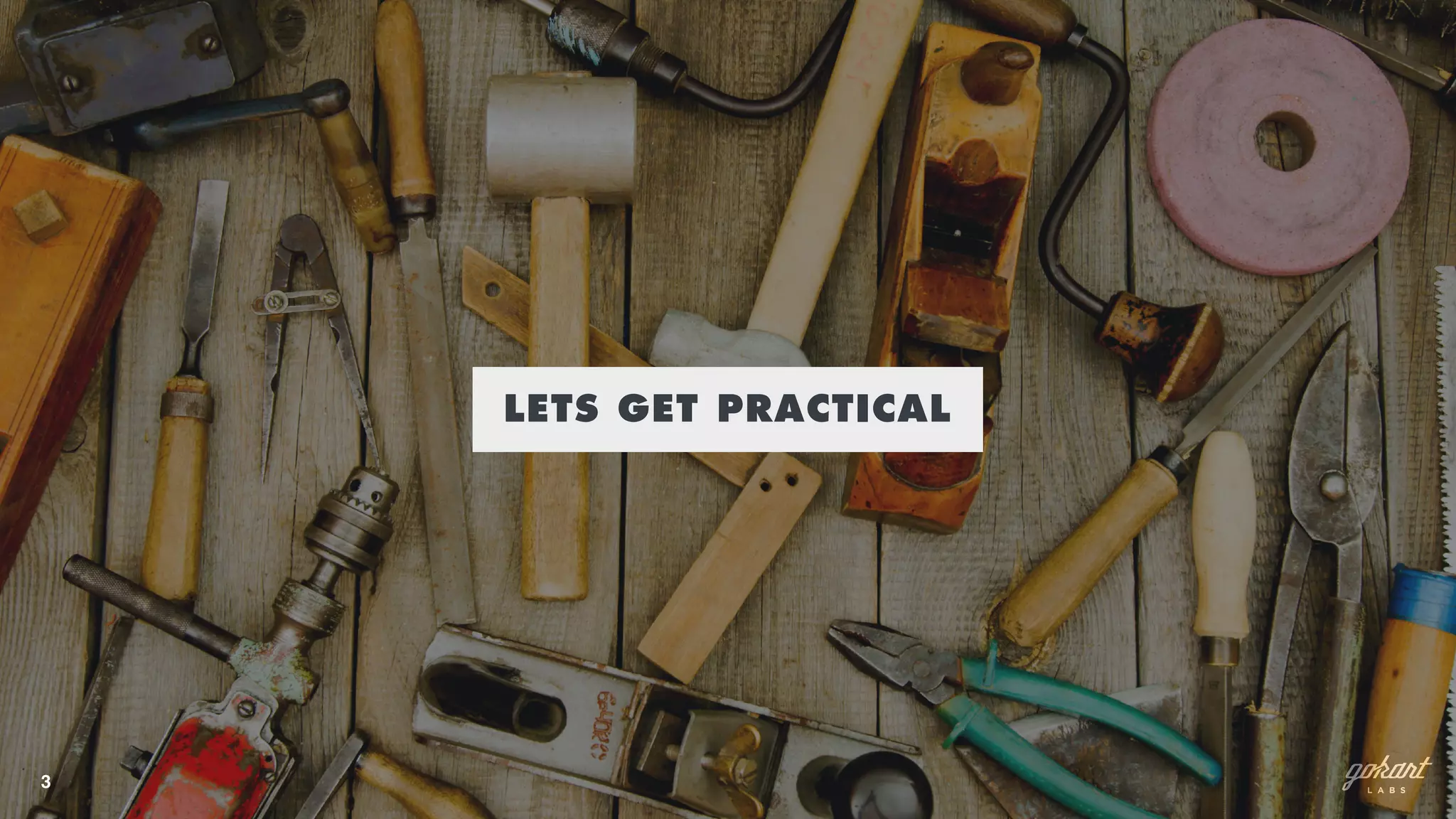 3
LETS GET PRACTICAL
 