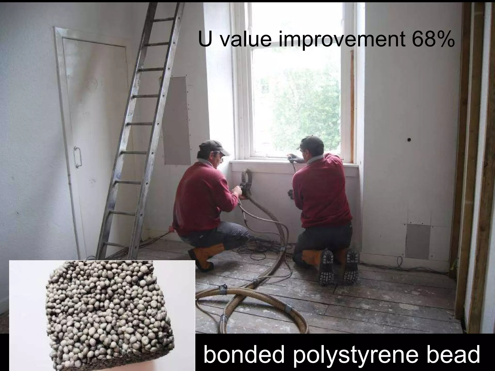 bonded polystyrene bead U value improvement 68% 