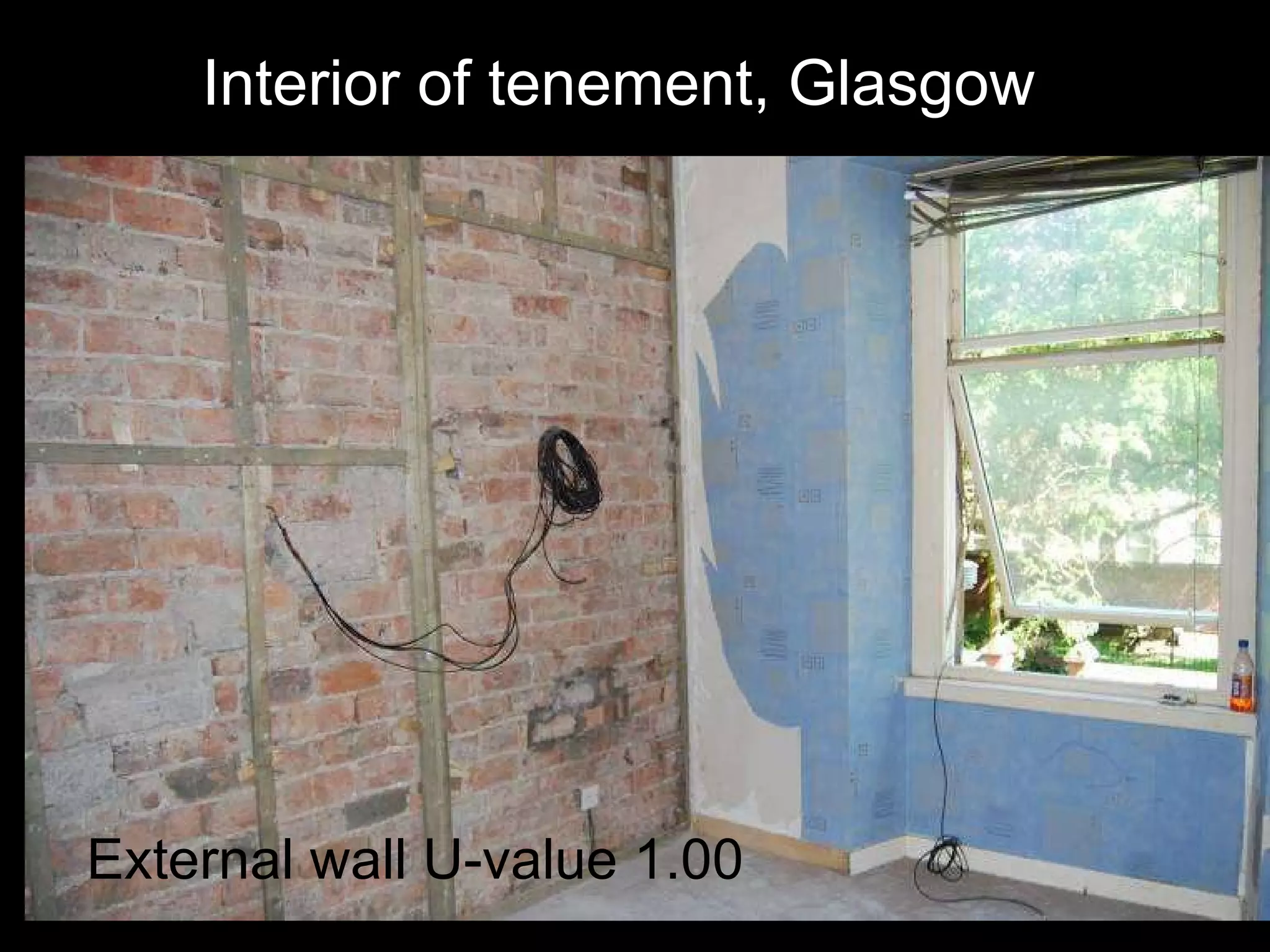 Interior of tenement, Glasgow External wall U-value 1.00   