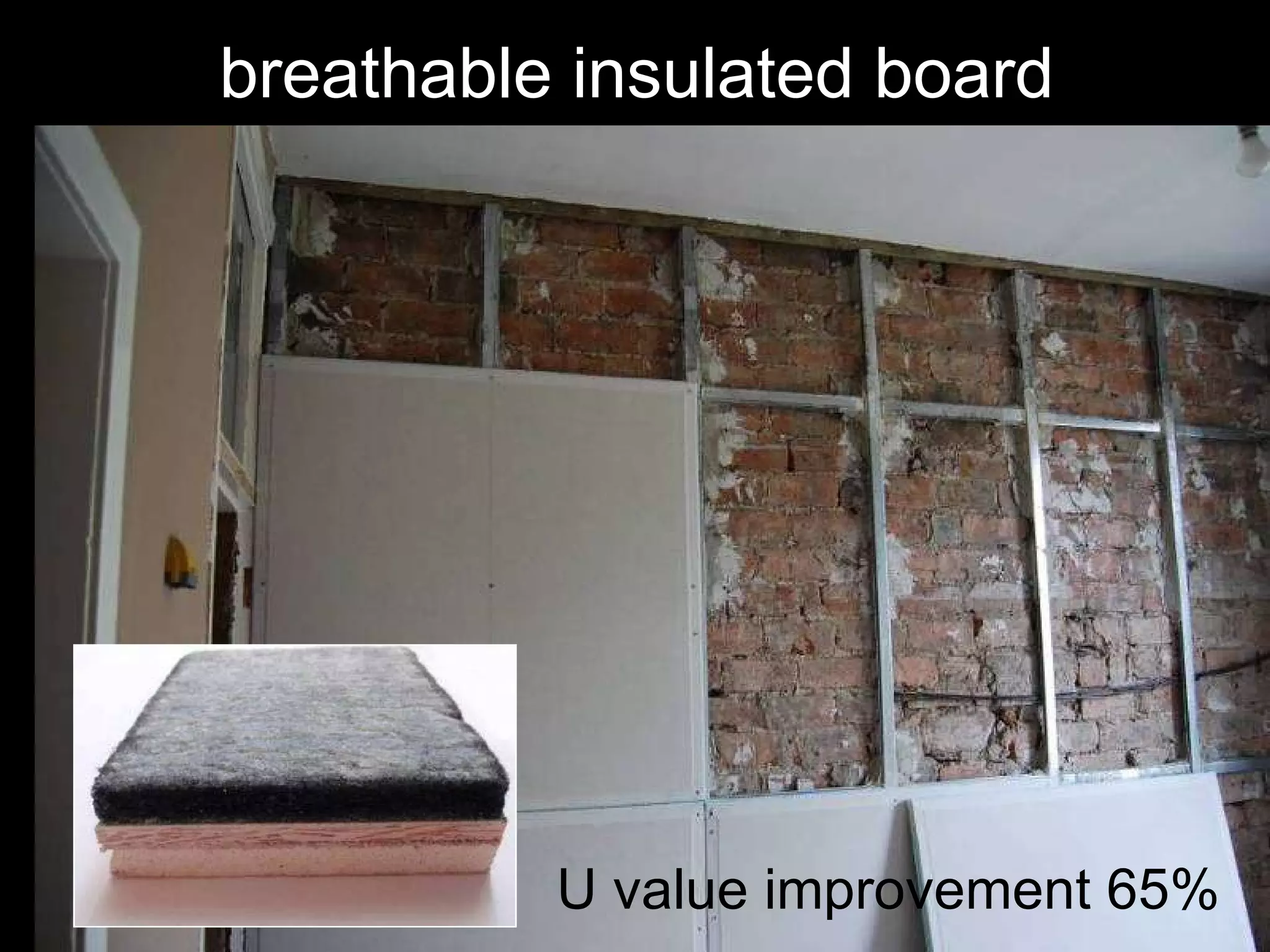 breathable insulated board U value improvement 65% 