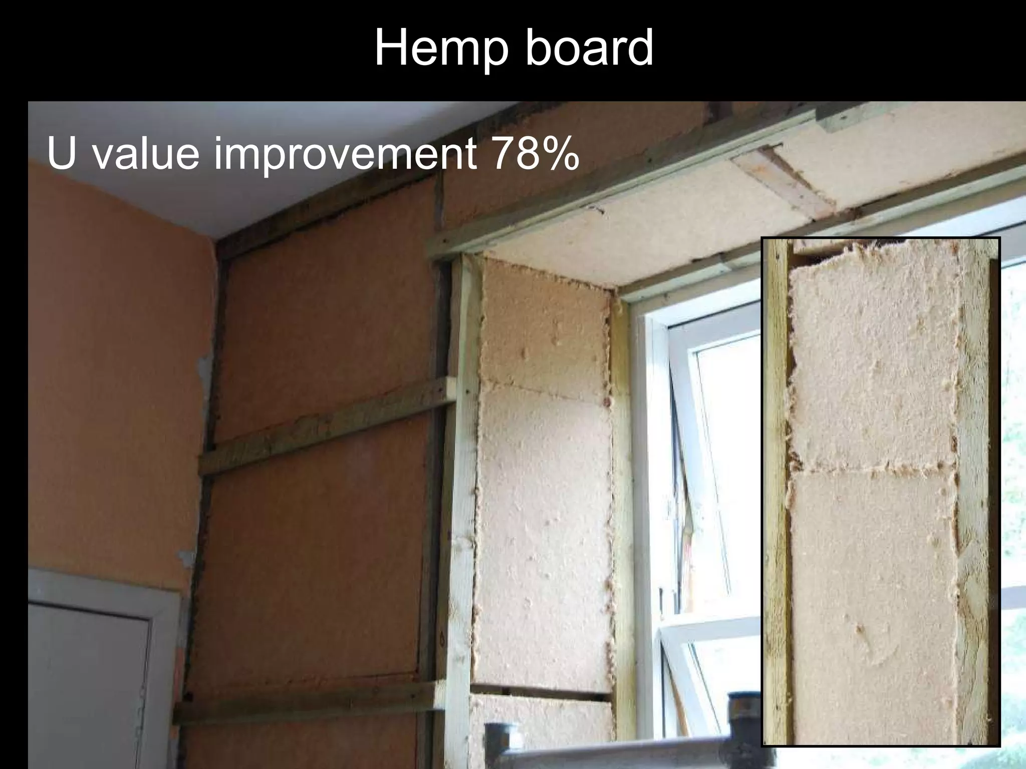 Hemp board U value improvement 78% 