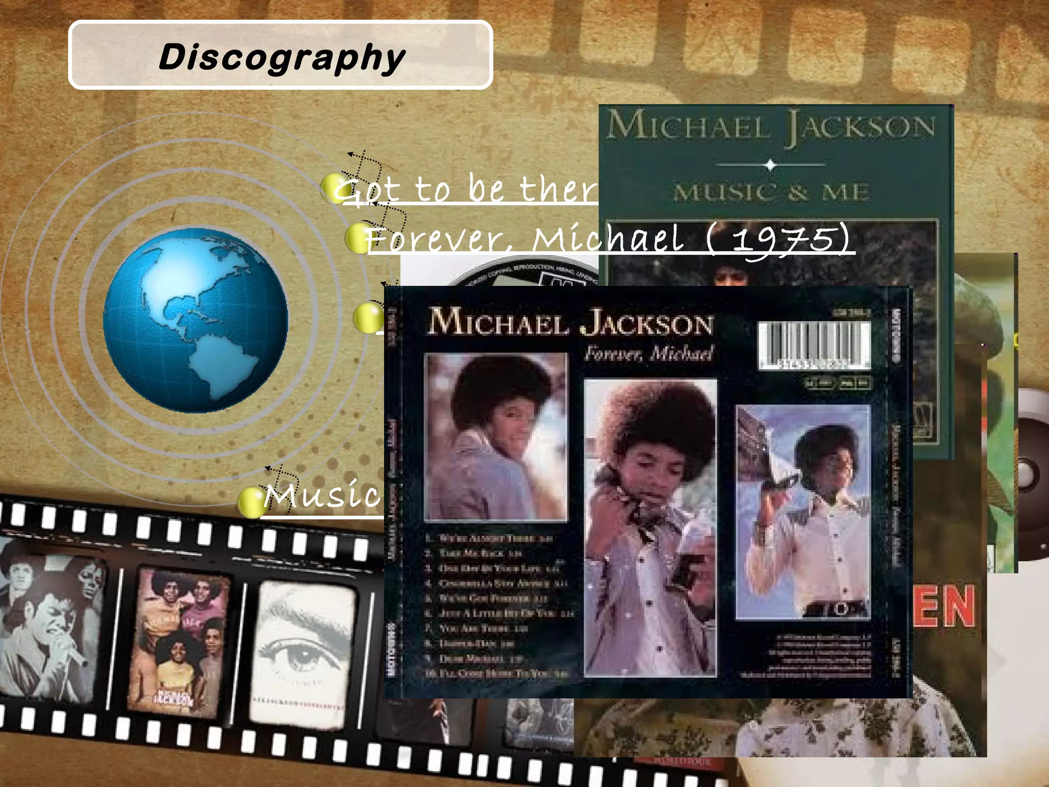 Discography
Got to be there ( 1972)
Ben ( 1972)
Music and me ( 1973)
Forever, Michael ( 1975)
 