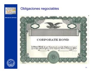 CERCA DEL CLIENTE
19
MERCADO DE CAPITALES
Obligaciones negociables
 