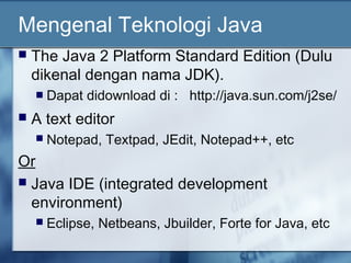 Mata Kuliah Pemrograman Java - LP3I Medan | PPT