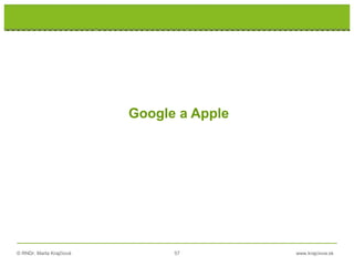 © RNDr. Marta Krajčíová 57 www.krajciova.sk
Google a Apple
 