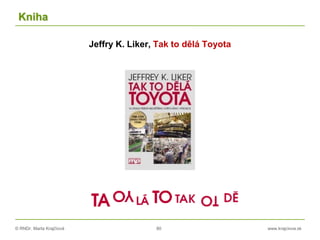 © RNDr. Marta Krajčíová 80 www.krajciova.sk
Kniha
Jeffry K. Liker, Tak to dělá Toyota
 