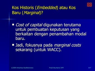 Kos Marginal Mk09 cost of capital | PPT