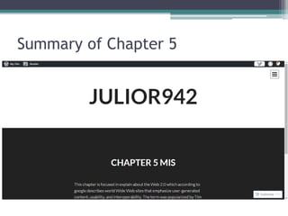Summary of Chapter 5
 