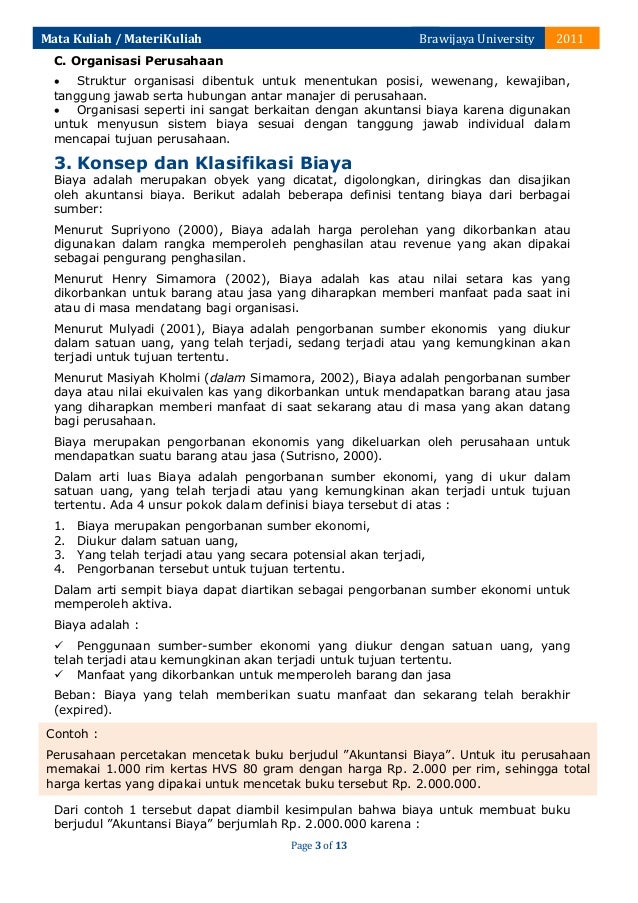 KLASIFIKASI BIAYA