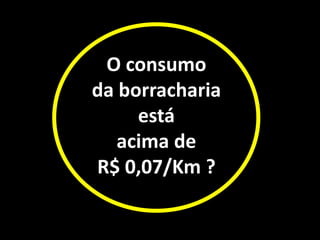 O consumo
da borracharia
está
acima de
R$ 0,07/Km ?
 
