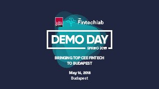BRINGING TOP CEEFINTECH
TO BUDAPEST
May16, 2018
Budapest
 