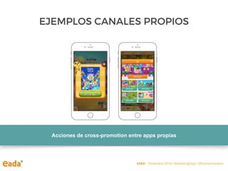 EJEMPLOS CANALES PROPIOS
Acciones de cross-promotion entre apps propias
EADA • Diciembre 2018 • MarketingDays • @IsaSanchezIbor
 