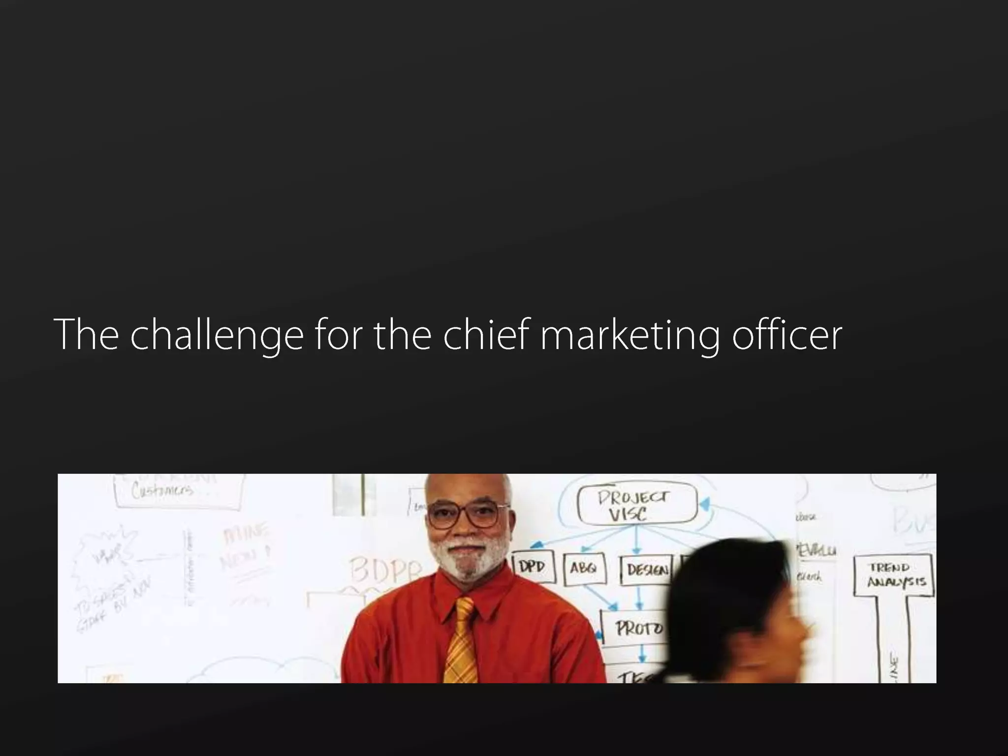 The challenge for the chief marketing oﬃcer
 