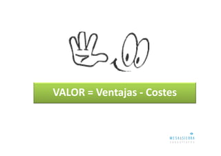 VALOR = Ventajas - Costes
 