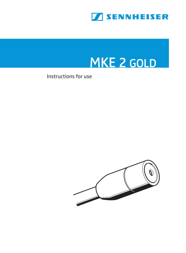 Sennheiser MKE 2EWGold clipon lavalier microphone PDF
