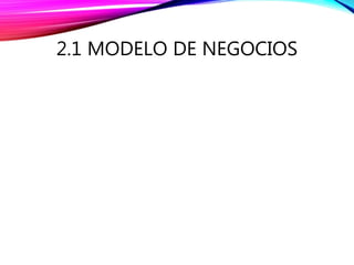 2.1 MODELO DE NEGOCIOS
 