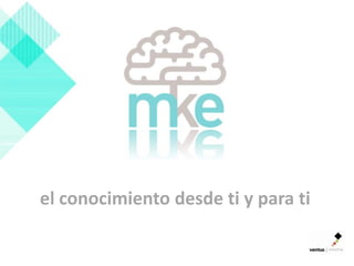 el conocimiento desde ti y para ti
 