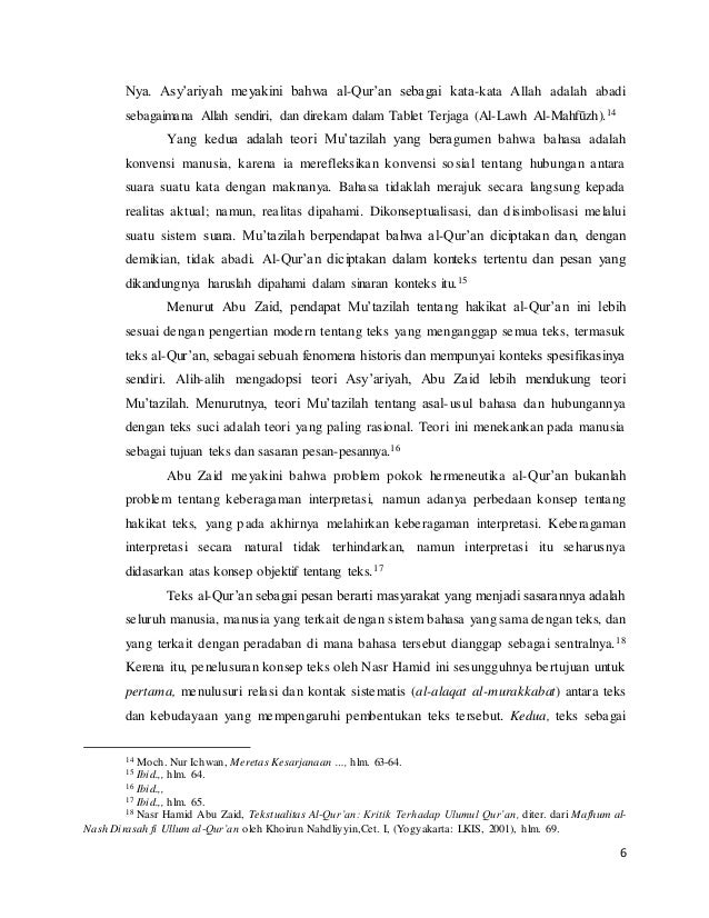 Teori Dan Gagasan Hermeneutika Nasr Hamid Abu Zaid