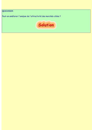 QUESTION

Peut-on améliorer l'analyse de l'attractivité des marchés-cibles ?
 