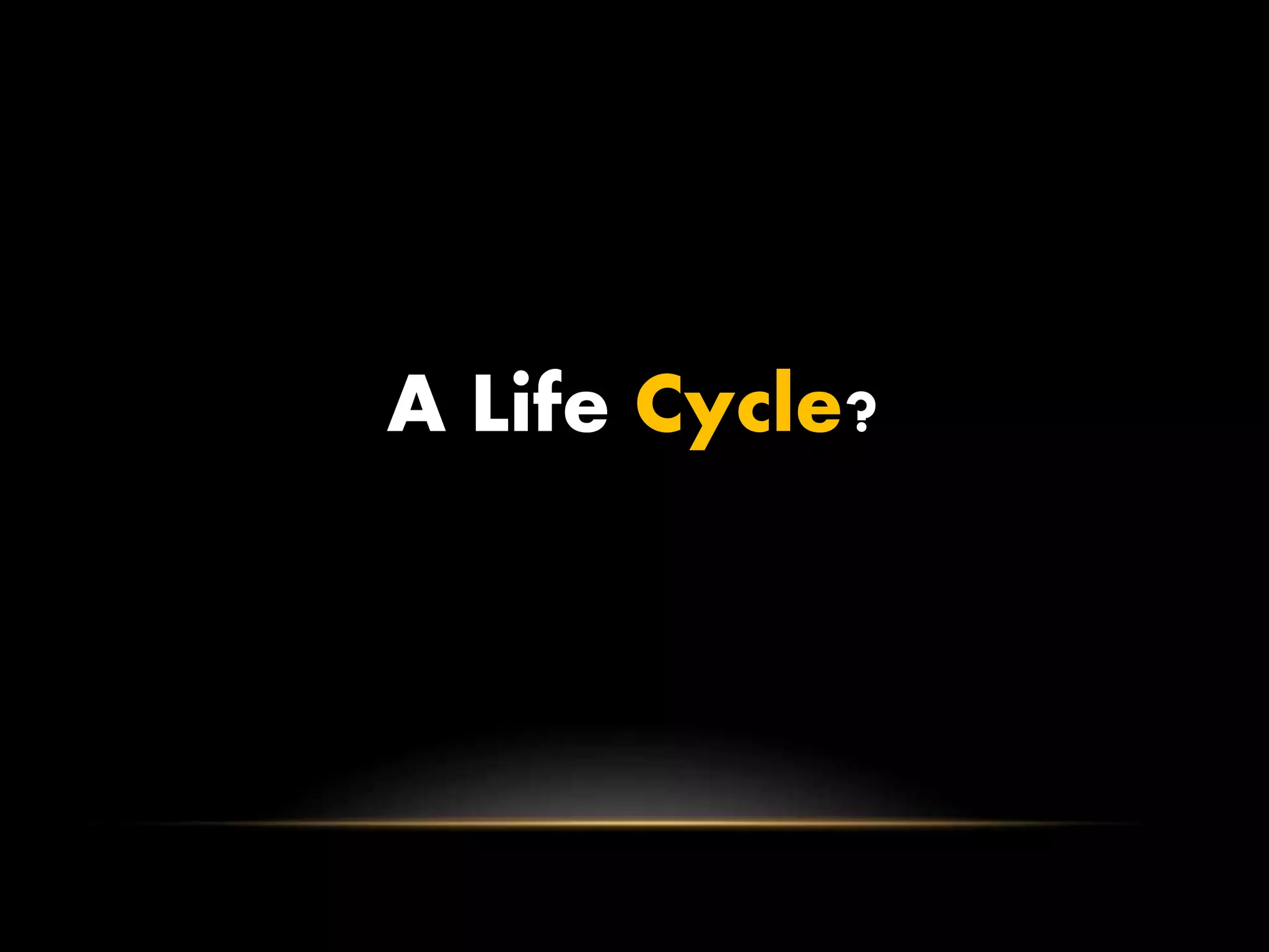 A Life Cycle?