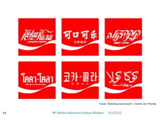 Fuente: “Marketing Internacional” J. Cerviño. Ed. Pirámide



41   Mª Dolores Martínez Cortizas @lolymc     11/12/12
 