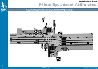 Kerékpárosbarát városok


              Példa: Bp, József Attila utca
    Közös használatú autóbusz és kerékpársávok




2
1                2009.04.29                            Bencze-Kovács Virág
 
