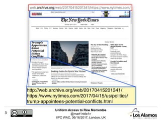 Uniform Access to Raw Mementos
@mart1nkle1n
IIPC WAC, 06/16/2017, London, UK
3
 