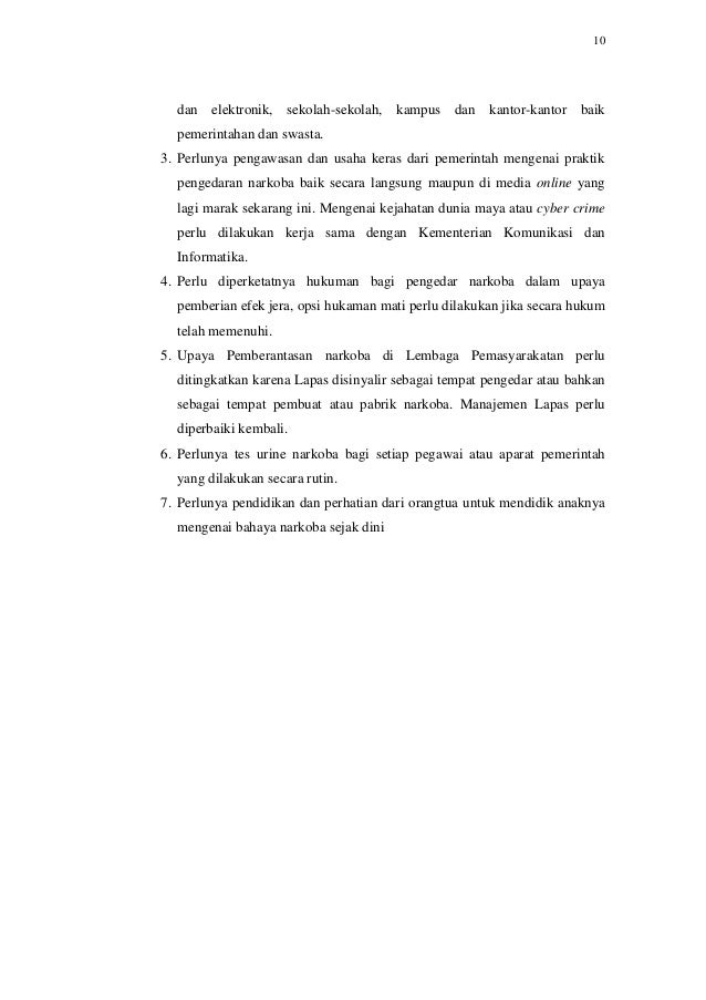 Narkoba Sebagai Ancaman Ketahanan Nasional