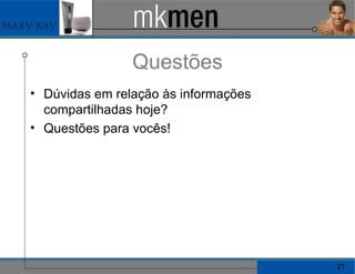 Questões Dúvidas em relação às informações compartilhadas hoje? Questões para vocês! 