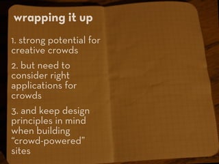 Crowds and Creativity