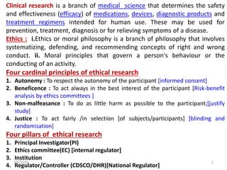 Addressing ethics in clinical research | PPTX