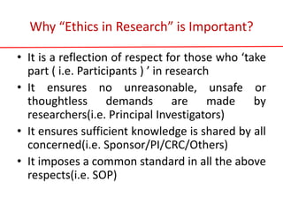 Addressing ethics in clinical research | PPTX