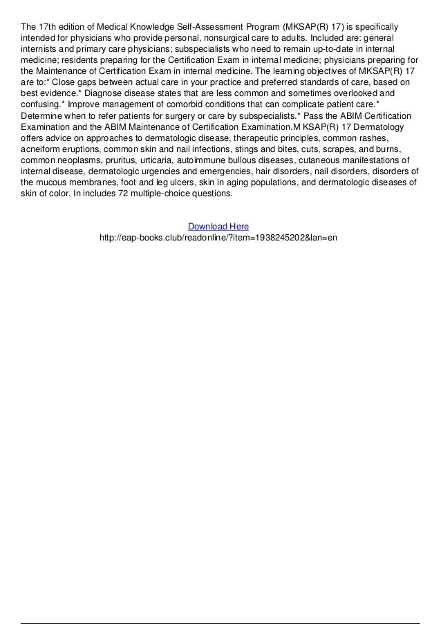 Download MKSAP 17 Endocrinology and Metabolism PDF Free | CME & CDE mksap 17 pdf download