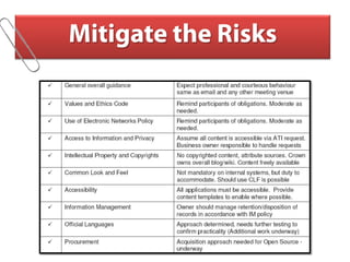 Social Media & Canadian Government Usage Examples