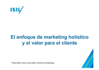 El proceso de generación de valor
Philip Kotler y Kevin Lane Keller. Dirección de Marketing.
 