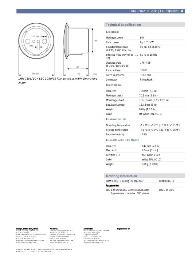 Mkt Bosch Lhm0606 03 Data Sheet Issue 01