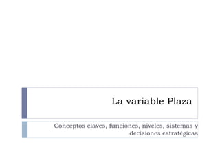 La variable Plaza Conceptos claves, funciones, niveles, sistemas y decisiones estratégicas 