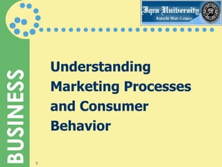 Understanding  Marketing Processes and Consumer Behavior 
