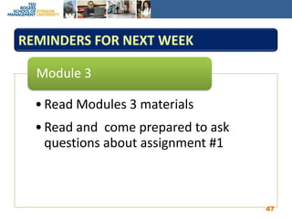 Reminders for next week47