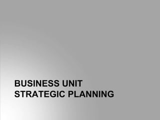 BUSINESS UNIT
STRATEGIC PLANNING
 